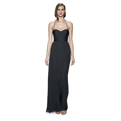 Vestido strapless chiffon