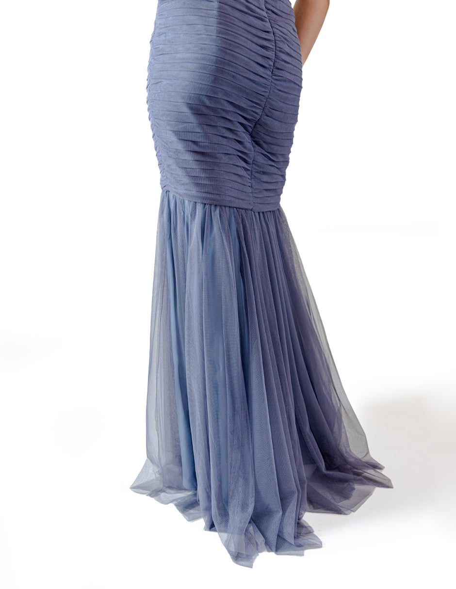 Vestido sirena drapeado