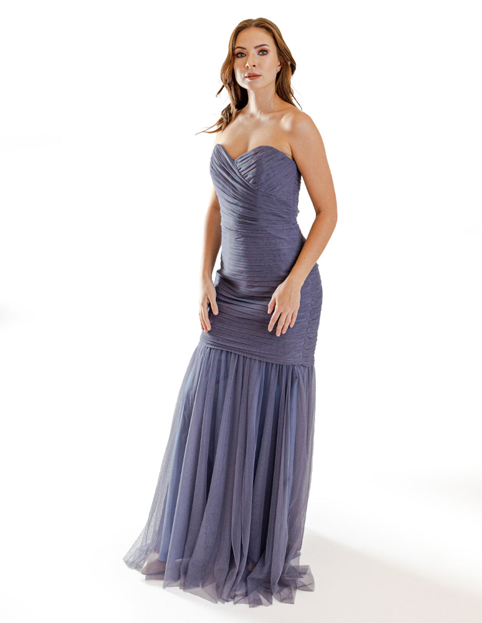 Vestido sirena drapeado